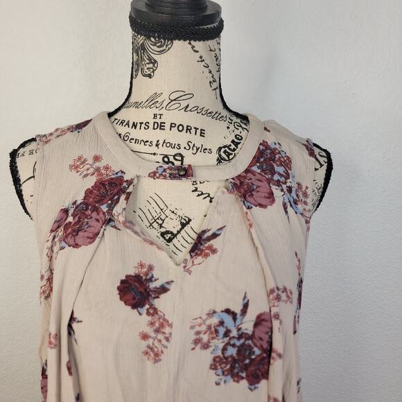 Free People Tunic Top Sz Small Tree Swing Washed Stone Combo OB413273 - Picture 3 of 9